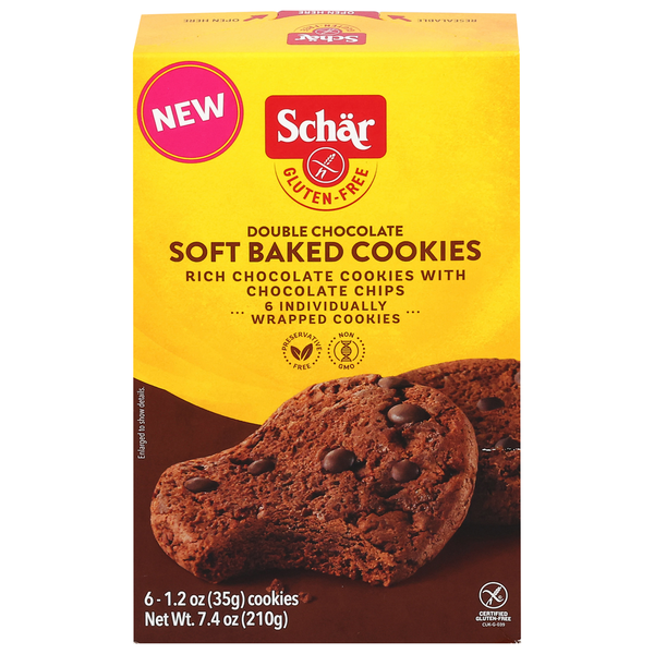 Bakery Desserts Schär Cookies, Gluten-Free, Soft Baked, Double Chocolate hero