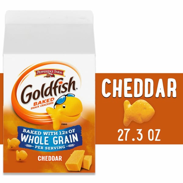 Crackers Pepperidge Farm Goldfish  Baked with Whole Grain Cheddar Crackers hero