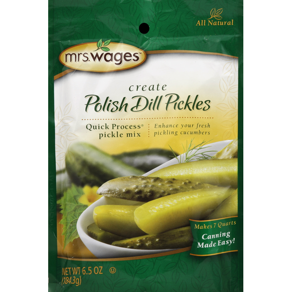 Pickled Goods & Olives Mrs. Wages Pickle Mix, Quick Process, Polish Dill Pickles hero