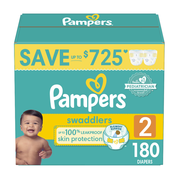 Diapers & Wipes Pampers Swaddlers Diaper Size 2 hero