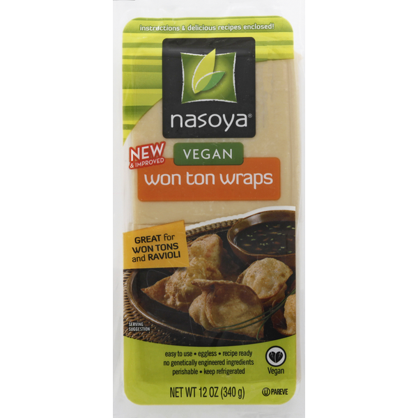 Tofu & Meat Alternatives Nasoya Won Ton Wraps, Vegan hero