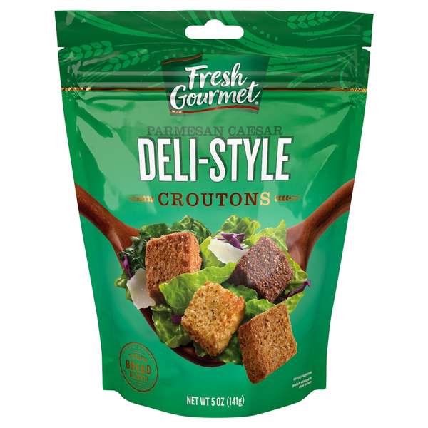 Salad Dressing & Toppings Fresh Gourmet Croutons, Parmesan Caesar, Deli-Style hero