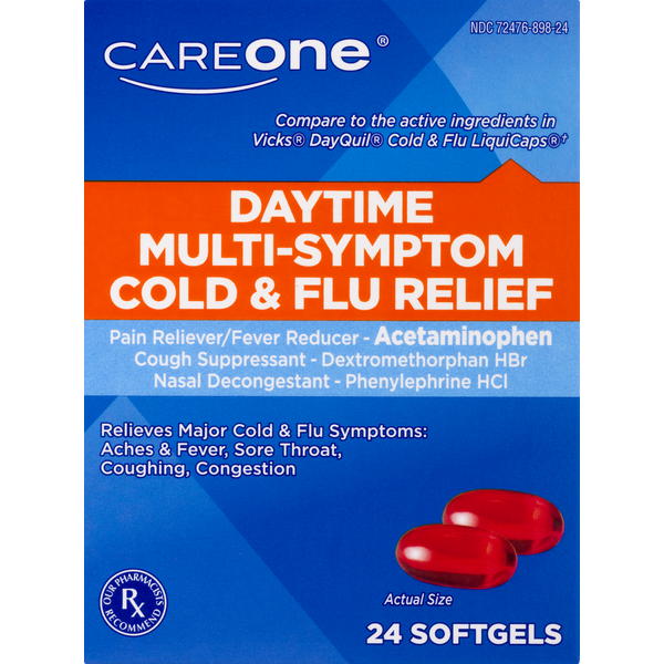 Cold, Flu & Allergy CareOne Cold & Flu Relief, Multi-Symptom, Daytime, Softgels hero