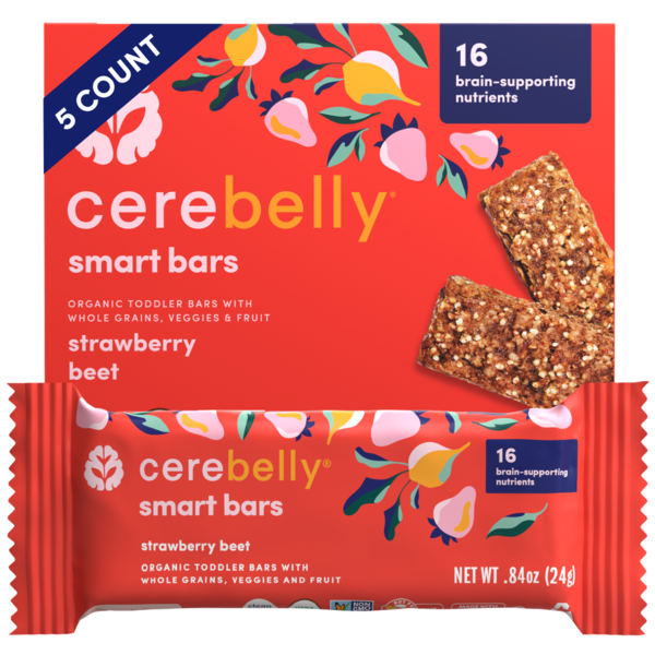 Breakfast Bars & Pastries Cerebelly Organic Strawberry Beet, Smart Bar hero