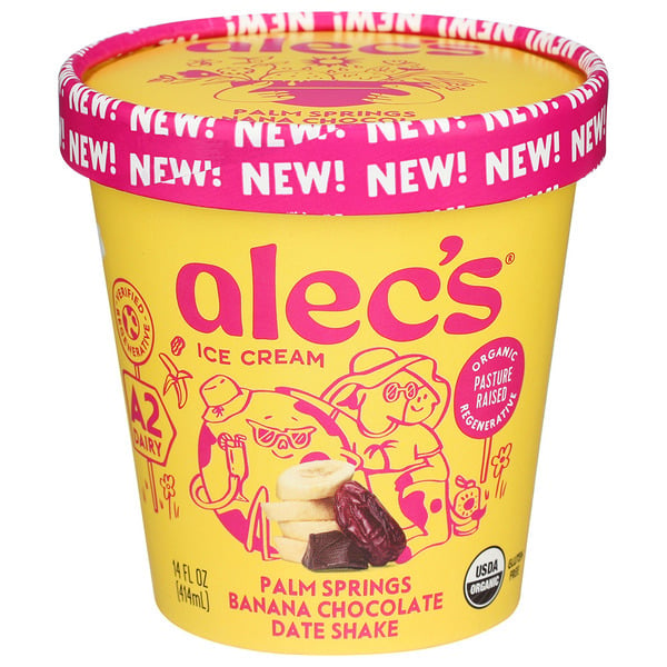 Alec's Ice Cream Palm Springs Banana Chocolate Date Shake, A2 Organic Dairy hero