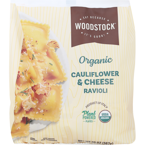 Packaged Vegetables & Fruits WOODSTOCK Ravioli, Organic, Cauliflower & Cheese hero