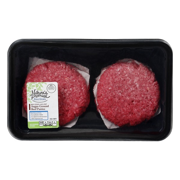 Fresh Beef, Lamb, Veal Nature's Promise Free From 86% Lean Angus Ground Beef Patties hero