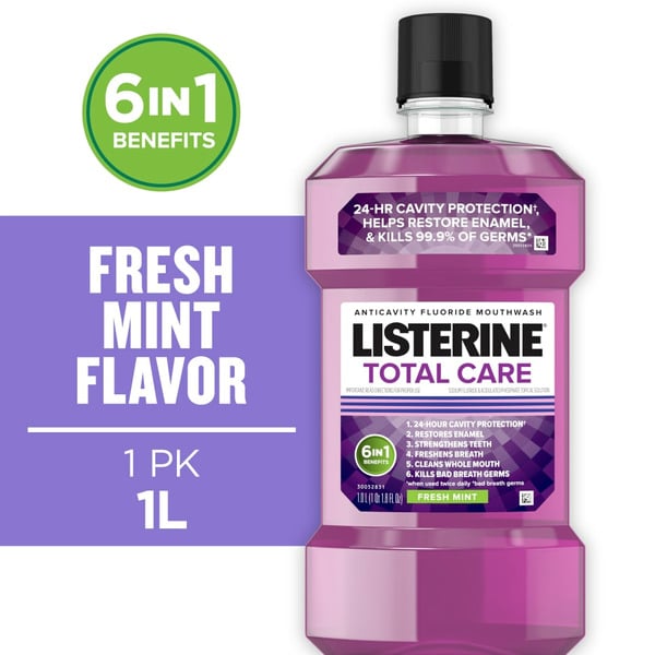 Oral Hygiene Listerine Total Care Anticavity Fluoride Mouthwash, Fresh Mint hero