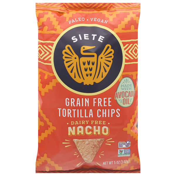 Chips & Pretzels Siete Tortilla Chips, Dairy Free, Grain Free, Nacho hero