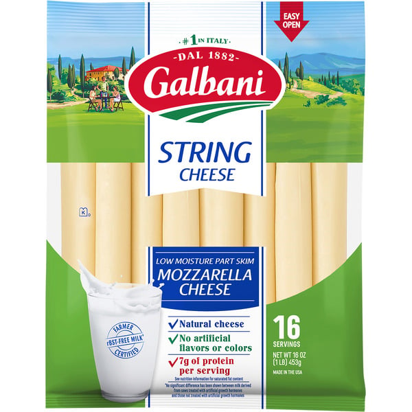 Other Creams & Cheeses Galbani Part Skim Mozzarella String Cheese hero