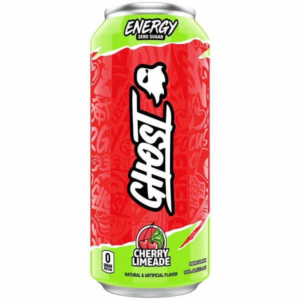 GHOST Energy Drink, Zero Sugar, Cherry Limeade, 12 Pack hero