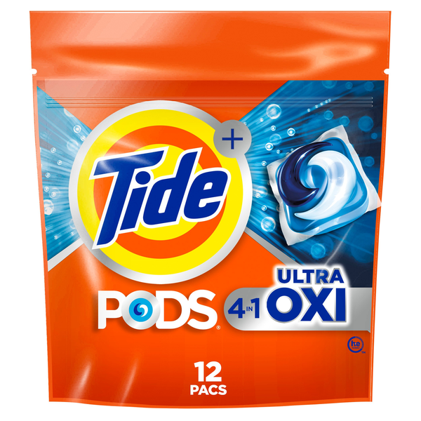 Laundry Tide PODS Liquid Laundry Detergent Pacs, 4-in-1 Ultra Oxi hero