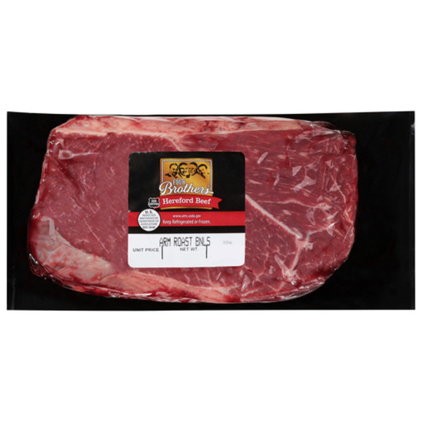 Meat Counter Four Brothers USDA Certified Four Brothers Hereford Beef Boneless Arm Roast - Flavor Seal hero