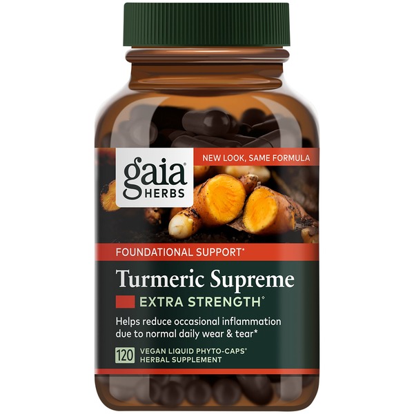 Herbs T-Z Gaia Herbs Turmeric Supreme, Extra Strength, Vegan Liquid Phyto-Caps hero