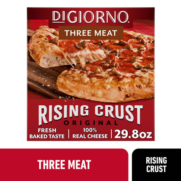 Frozen Pizza DiGiorno Original Rising Crust Frozen Pizza Three Meat hero