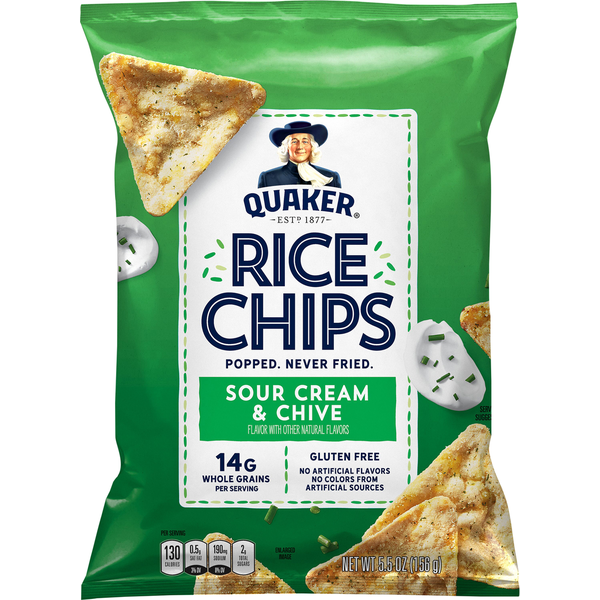 Chips & Pretzels Quaker Rice Chips, Sour Cream & Chive hero