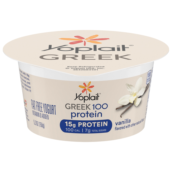 Yogurt Yoplait Yogurt, Fat Free, Greek, Vanilla hero