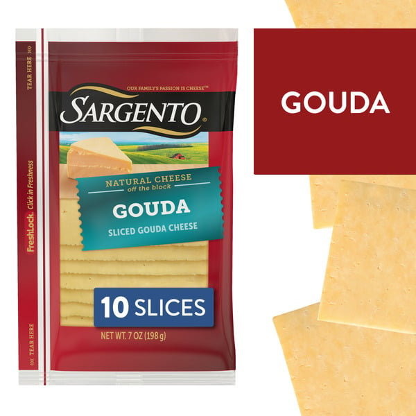 Packaged Cheese Sargento Sliced Gouda Natural Cheese hero