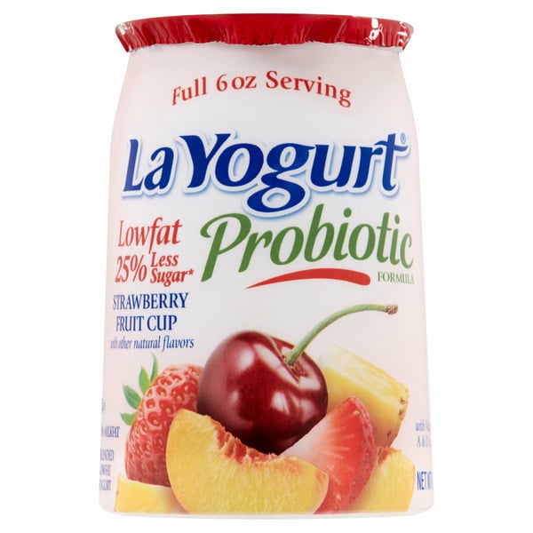 Yogurt La Yogurt Yogurt, Lowfat, Blended, Original, Strawberry Fruit Cup hero