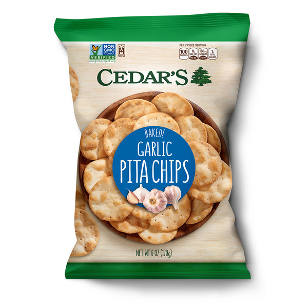 Potato Chips,Tortilla & Pretzels Cedar's Foods Garlic Pita Chips hero