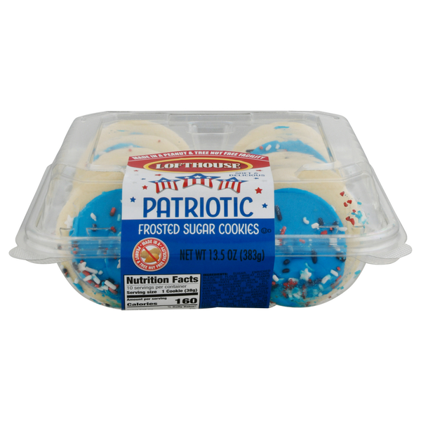 Bakery Desserts Lofthouse Sugar Cookies, Frosted, Patriotic hero