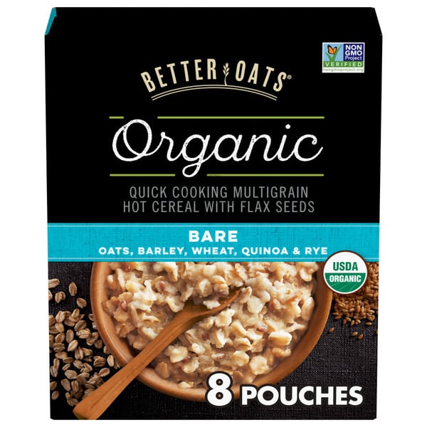 Hot Cereal & Pancake Mixes Better Oats Organic Multigrain Hot Cereal Packets with Flax Seeds hero