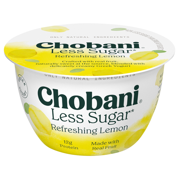 Yogurt Chobani Fino Lemon Less Sugar Greek Yogurt hero