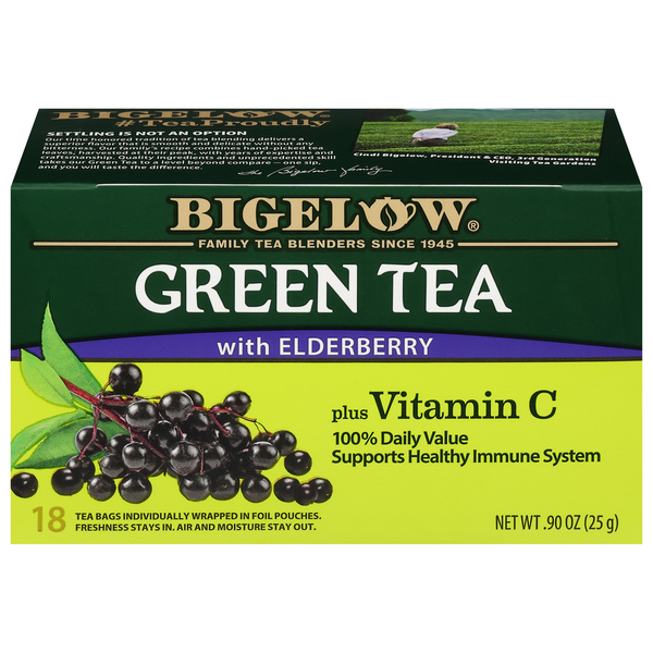 Tea Bigelow Green Tea, with Elderberry Plus Vitamin C, Tea Bags hero