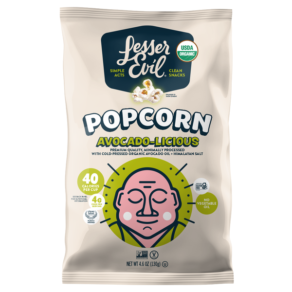 Popcorn & Jerky LesserEvil Organic Popcorn, Avocado-licious hero