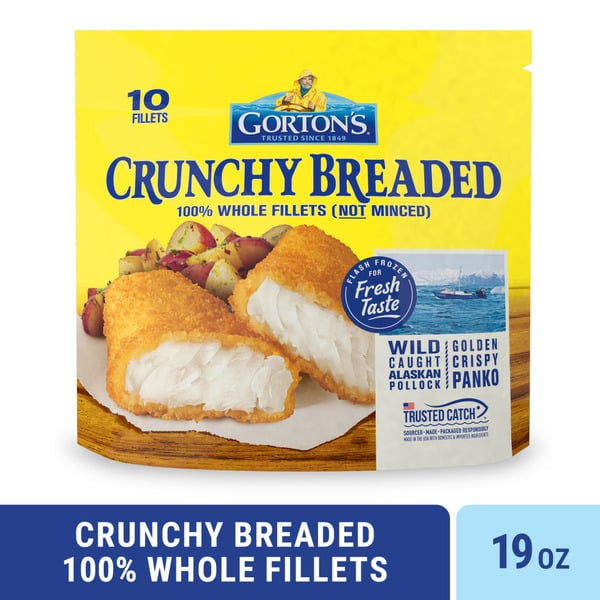 Frozen Meat & Seafood Gorton's Crunchy Breaded Fish Fillets hero