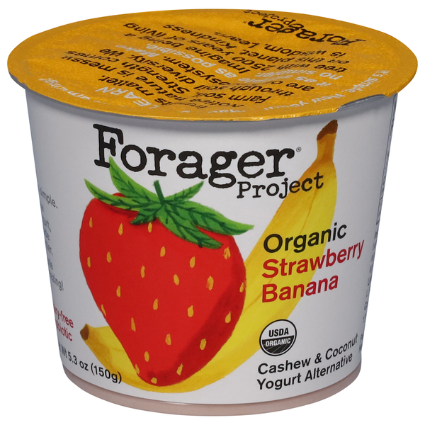 Forager Project Cashewmilk Yogurt, Dairy-Free, Organic, Probiotic, Strawberry Banana hero