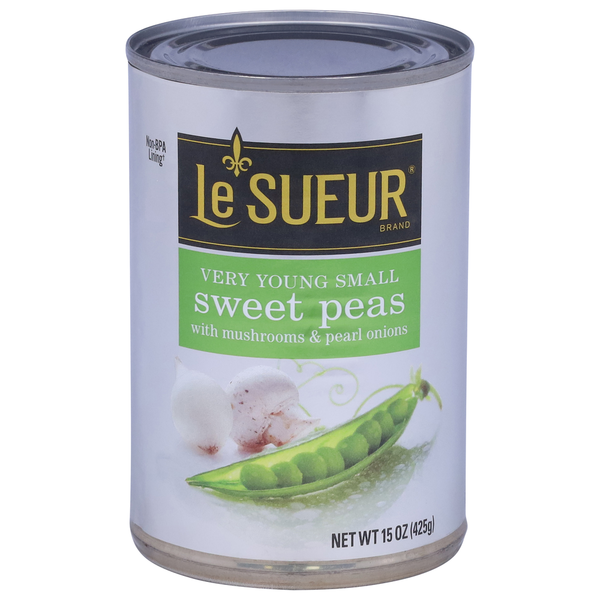 Canned & Jarred Vegetables Le Sueur Sweet Peas, with Mushrooms & Pearl Onions, Very Young, Small hero