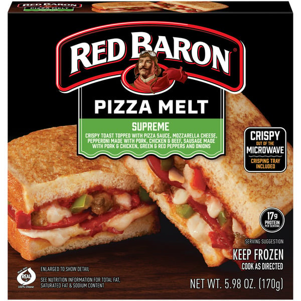 Frozen Pizza Red Baron Supreme Pizza Melt Frozen Pizza hero