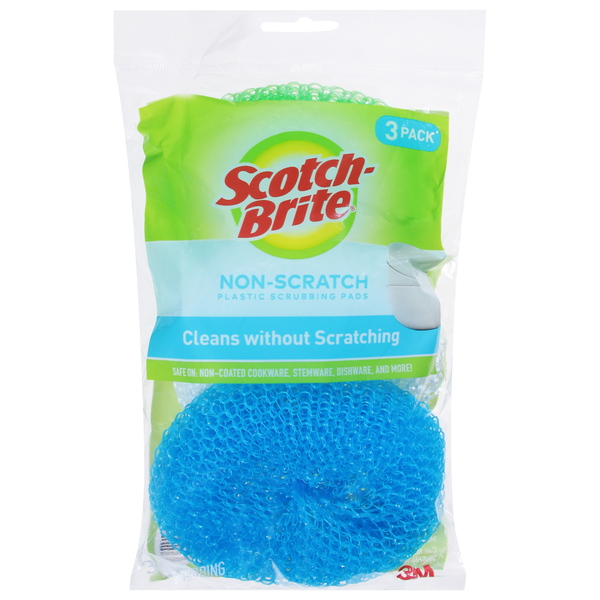 Cleaning Products Scotch-Brite Scrubbing Pads, Non-Scratch, 3 Pack hero