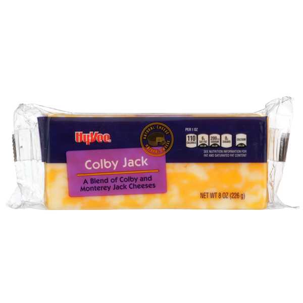 Specialty Cheeses Hy-Vee Colby Jack A Blend Of Colby And Monterey Jack Cheeses hero