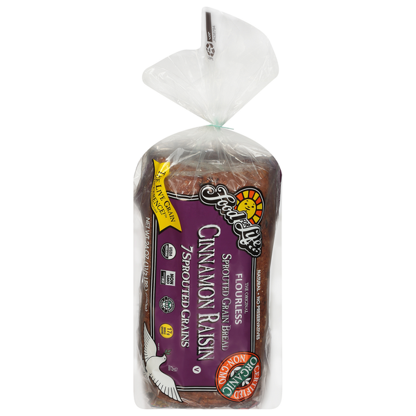 Frozen Breads & Doughs Food for Life Bread, Cinnamon Raisin, Flourless, 7 Sprouted Grains hero