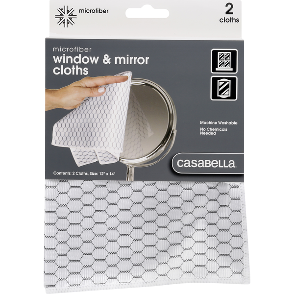 Cleaning Products Casabella White & Black 12" x 14" Glass Microfiber Cloth hero