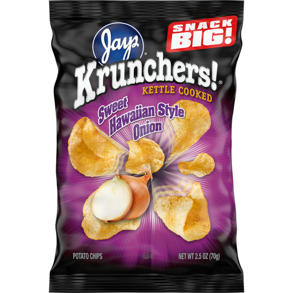 Chips & Pretzels Krunchers! Sweet Hawaiian Style Onion Kettle Cooked Potato Chips hero