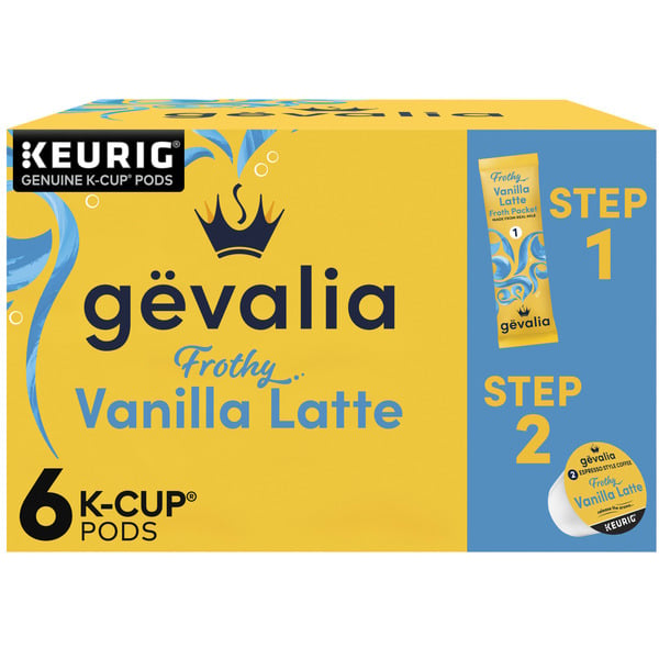 Coffee Gevalia Vanilla Latte Espresso K-Cup Pods & Froth Packets hero