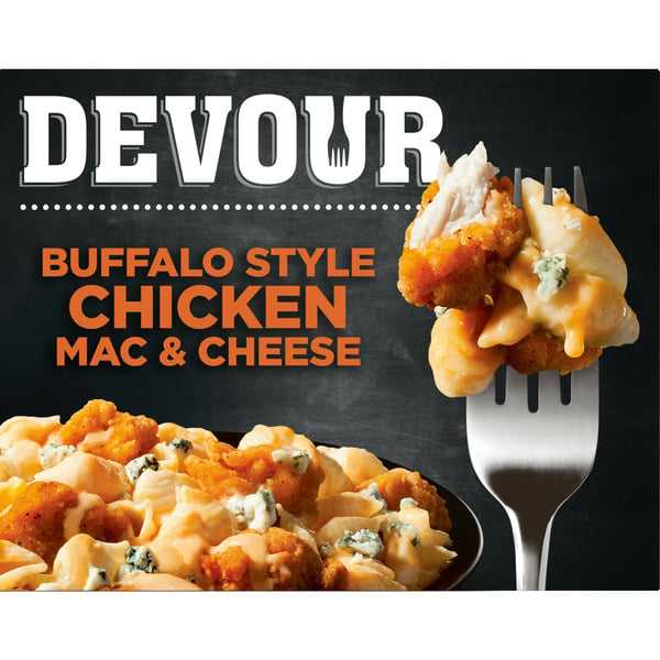 Prepared Meals DEVOUR Buffalo Style Chicken Mac & Cheese Frozen Meal hero