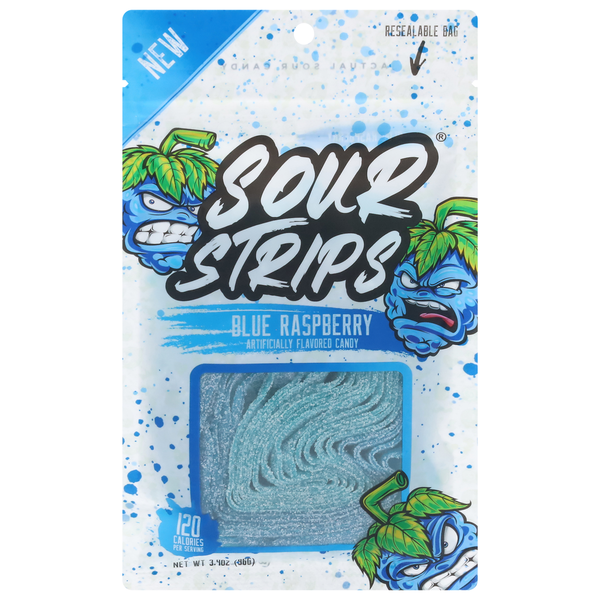 Candy & Chocolate Sour Strips Candy, Blue Raspberry hero