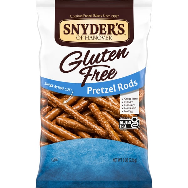 Chips & Pretzels Snyder's of Hanover Gluten Free Pretzel Rods hero