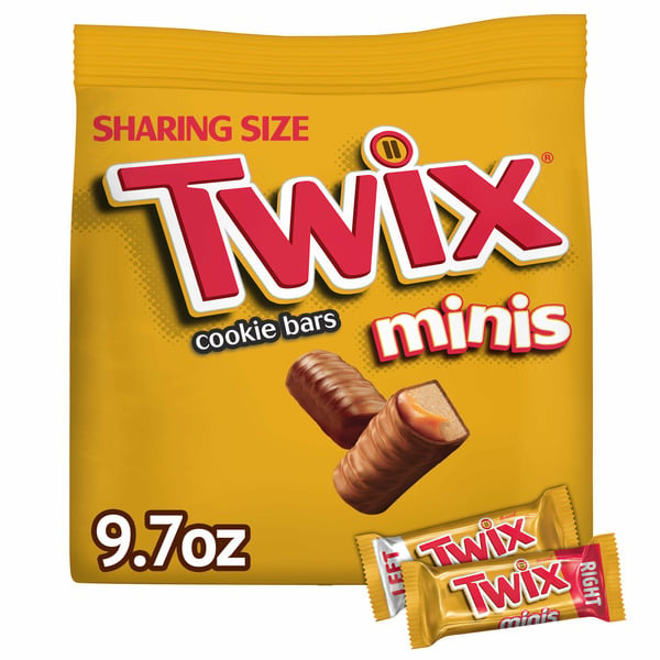 Candy & Chocolate TWIX Caramel Minis Size Chocolate Cookie Candy Bar Sharing Size hero