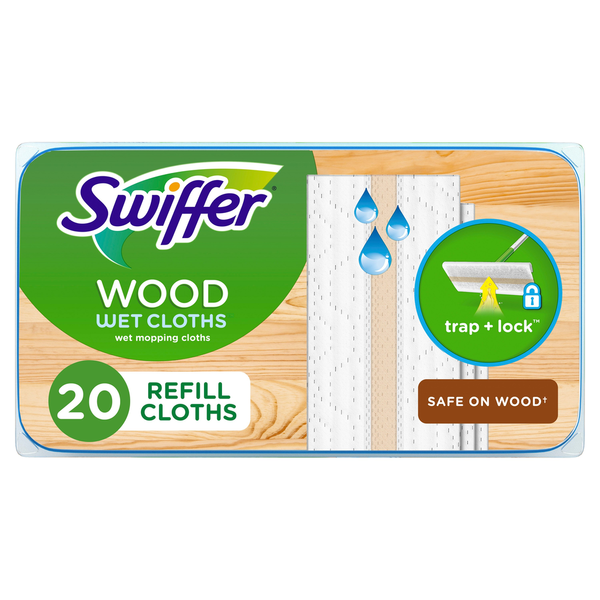 Cleaning Products Swiffer Sweeper Wet Wood Floor Mopping cloths hero