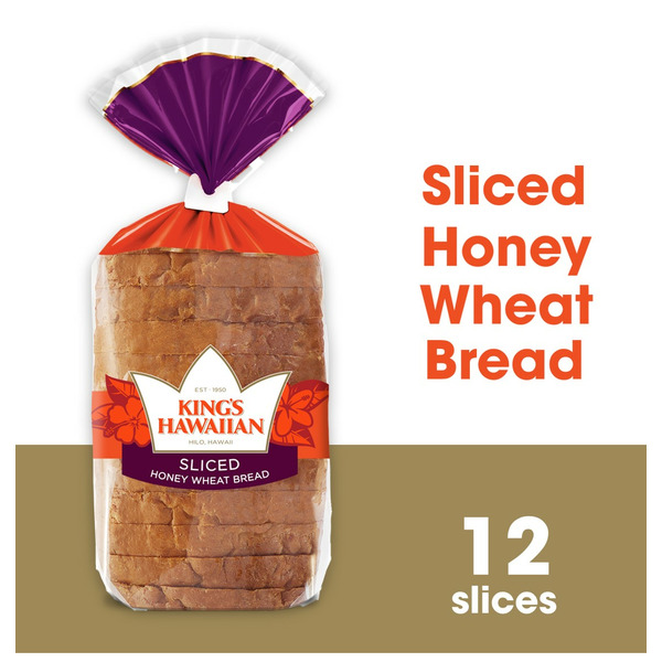 Tortillas & Flat Bread King's Hawaiian Honey Wheat Hawaiian Sweet Sliced Bread hero