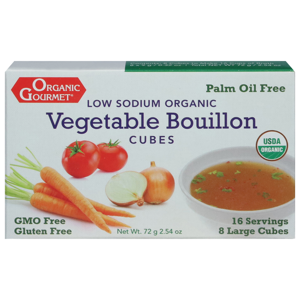 Soup, Broth & Bouillon The Organic Gourmet Vegetable Bouillon, Organic, Cubes hero