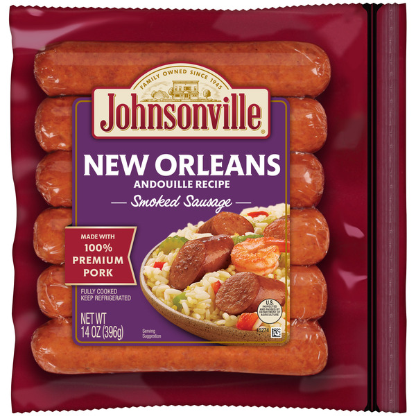 Johnsonville Andouille Recipe Smoked Sausage New Orleans Brand - 6 CT hero