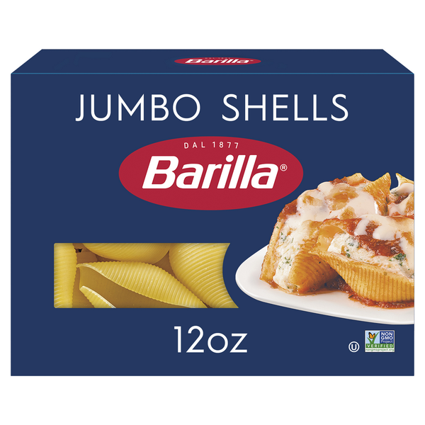 Dry Pasta Barilla Jumbo Shells - Non-GMO Pasta Made with Durum Wheat Semolina & Kosher Certified hero