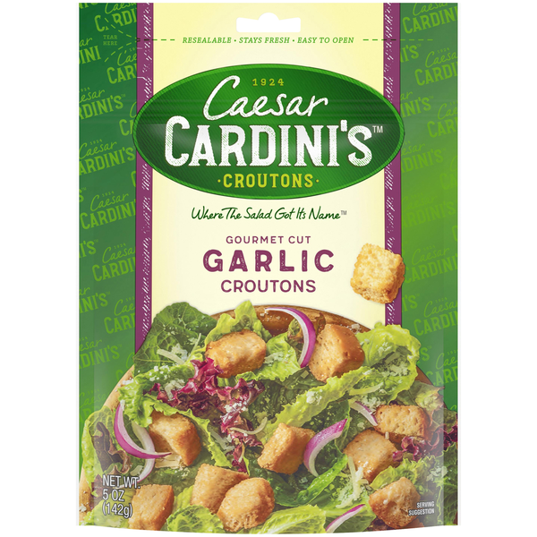 Salad Dressing & Toppings Cardini's Croutons, Gourmet Cut Garlic hero