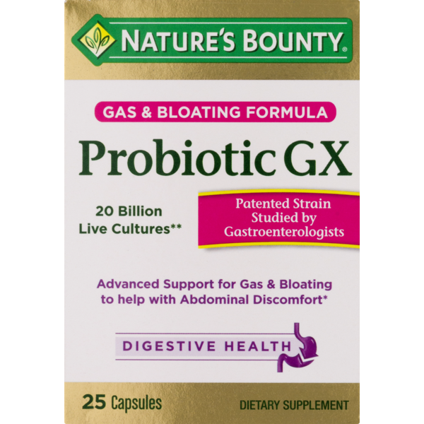 Digestion Nature's Bounty Gas & Bloating Formula Probiotic GX Capsules - 25 CT hero